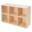 2 Tier Solid Wood Cube Shelf Bookcase With 3 Fabric Baskets