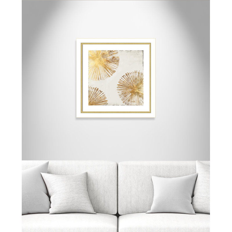 Impression de cadre photo Chandlee «Gold Star II», H 25,75 po x l 25,75 po x P 1,13 po, Oui, Cadre blanc et or