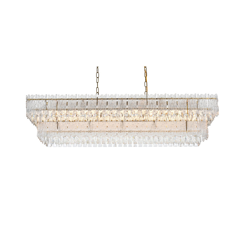  Lustre Aurora, H 12,5 po x l 14 po x P 50 po, Or satiné et transparent, 8