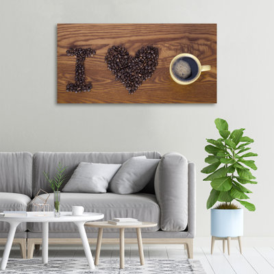 I Love Coffee - No Frame Print on Canvas