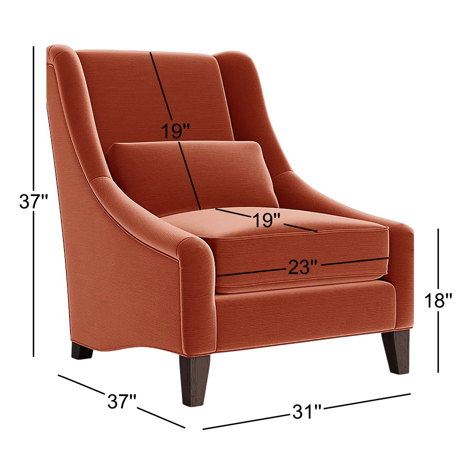 Adriana Cotton Armchair, Persimmon Cotton