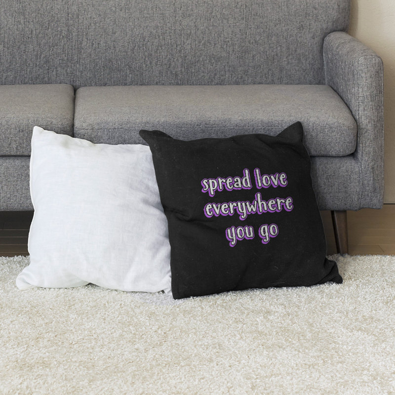 Coussin de sol à motif d’amour spread, H 36 po x l 36 po, Mauve