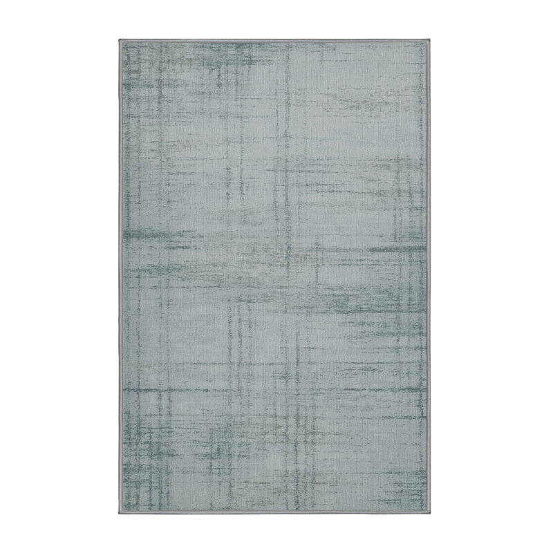Machine Washable Abstract Gray Area Rug, Rectangle 2' x 3'