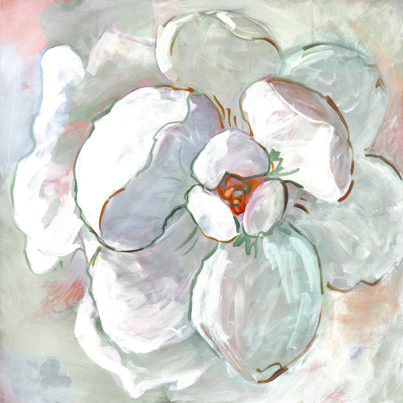 Contemporary Floral I by Sue Riger - Wrapped Canvas Painting, 30cm H x 30cm W x 3.8cm D