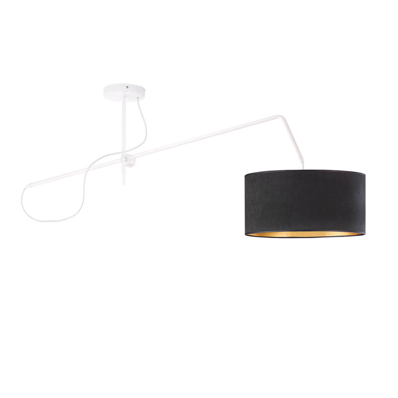 RIO VELUR 1 - Light Drum Pendant, White, Black