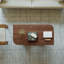 Table basse en éventail de 47,2 pouces avec tablette de rangement inférieure de style Mid-Century moderne et campagnard, facile à assembler, finition grain de bois durable