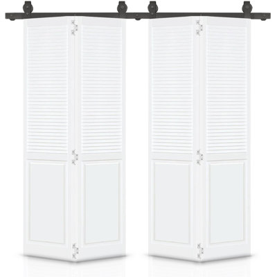 80'' Solid Wood Louvered Bi-Fold Door