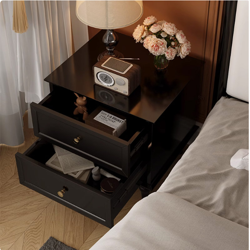 Black Bedside Storage Premium