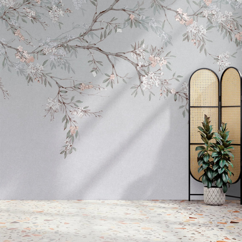 Superfresco Easy Blossom Trail Print To Order Fixed Size 2.8m x 3m Mural, Blue