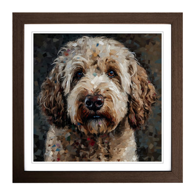 Labradoodle Pixelated - Framed Print