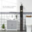Tour pour salle de bain 54 po de hauteur autoportante brune avec tablette à 2 niveaux et tiroirs - Organisateur de plancher étroit pour espaces compacts