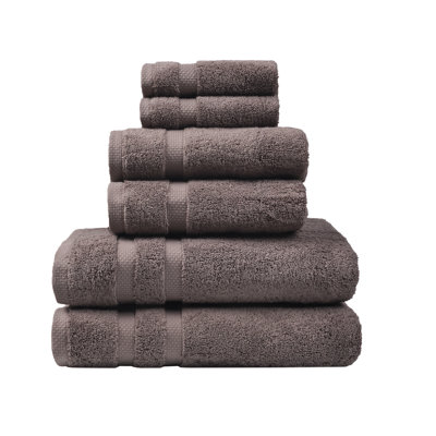 SOFE H&L | OLEA Luxury Turkish Cotton Set of 6 Bathroom Dark Gray | Soft, Plush, and Hotel Quality