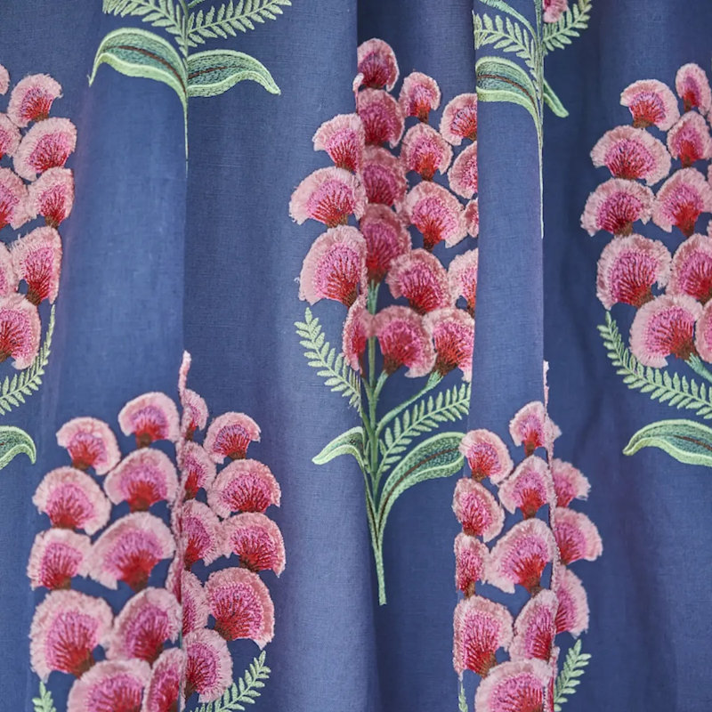 Aurelia Embroidery Fabric, Navy