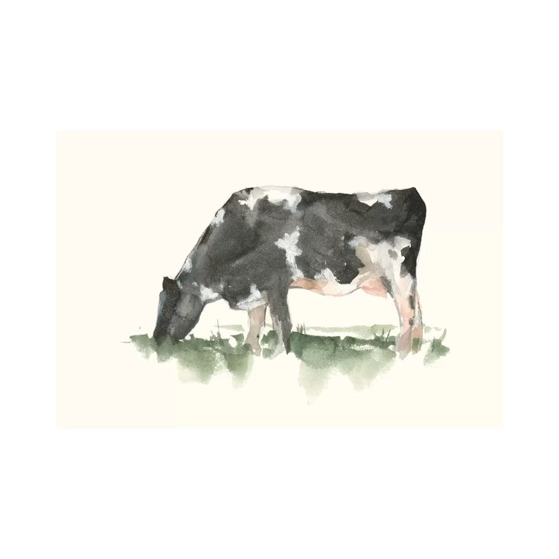 «Grazing Farm Animal II» par Ethan Harper - reproduction d'art, Pas de tapis, Toile tendue, H 8 po x l 12 po x P 0,75 po