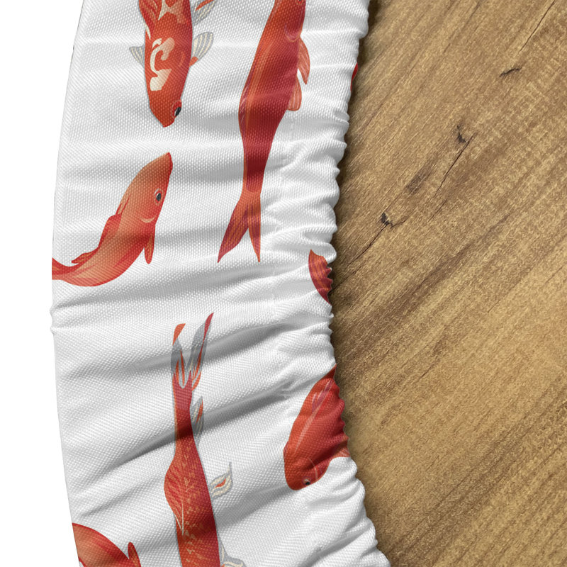 Mercer41 Fish Fitted Round Tablecloth Orange