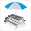 Table de pique-nique en bois pour enfants 3 en 1 avec parasol, sable convertible et wate, gris ASTM et CPSIA