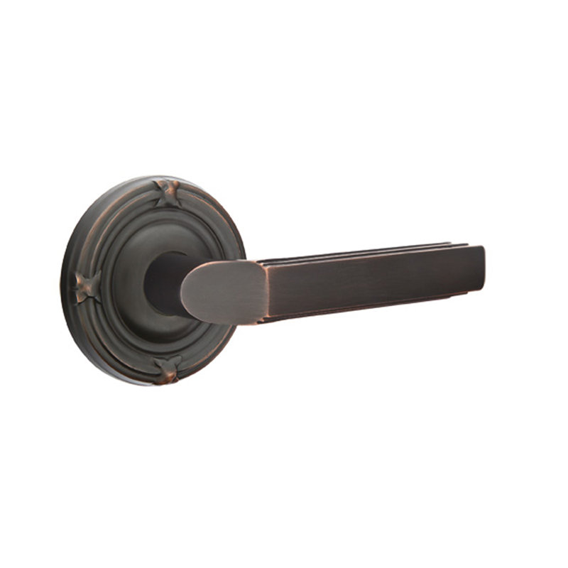Levier de porte avec rosette Milano, Bronze huilé, Droite