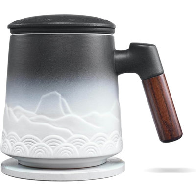 Tea Cup With Infuser And Lid Green Tea Mug For Loose Leaf Tea Steeper Wood Handle Tea Cup With Fine Tea Strainers Hot Tea Diffusers Ceramic Tea Mu Tea Cup With Infuser And Lid Green Tea Mug For Loose Leaf Tea Steeper Wood Handle Tea Cup With Fine Tea Strainers Hot Tea Diffusers Ceramic Tea Mu