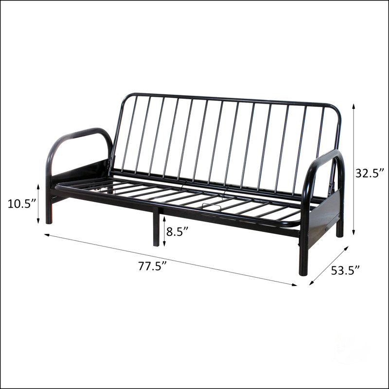 Structure de futon réglable, structure de canapé en métal, noir