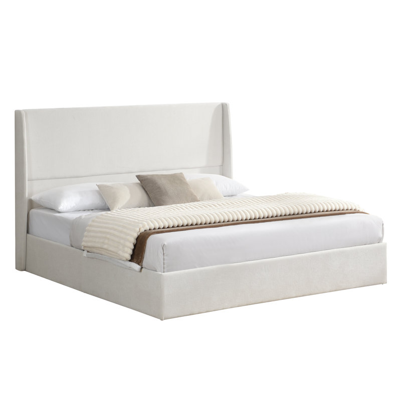 Lit plateforme tapissier Brizo Chenille, Très grand lit