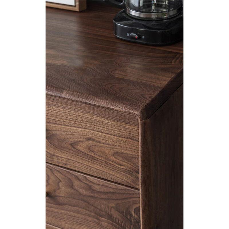 Walnut Color Solid Wood Accent Cabinet