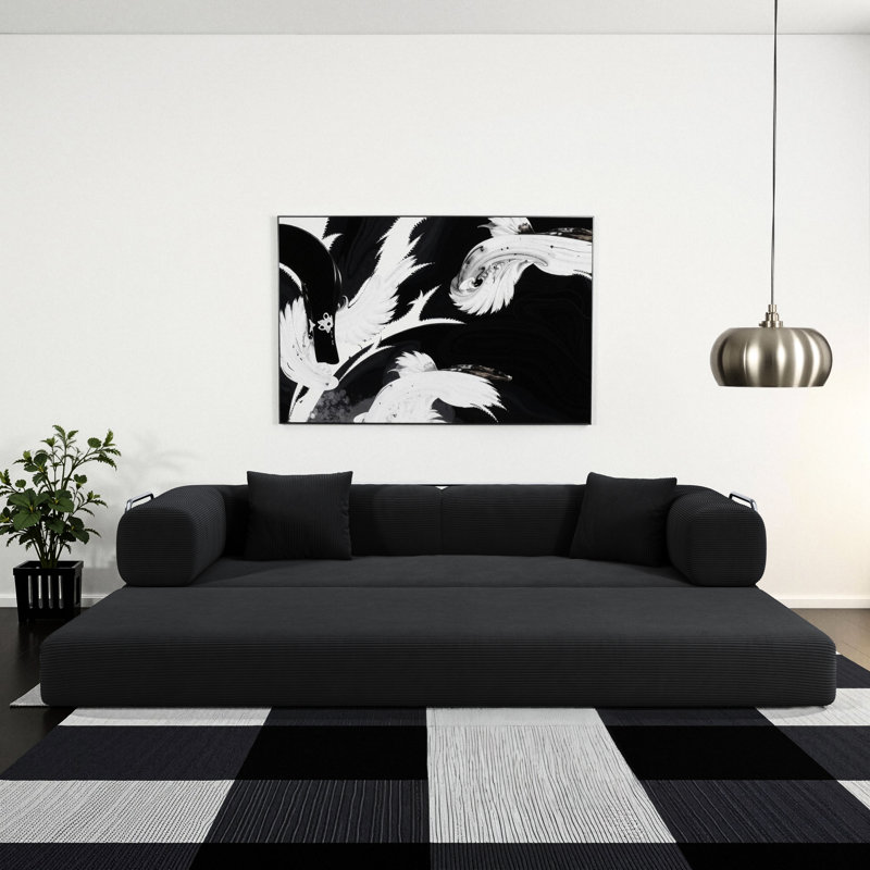 Bloc de pouding modulaire de 78,8 pouces, convertible en lit double, trois cadres de fixation à haute résistance, lit amovible avec, plancher gris pour le salon et la chambre à coucher, sac de siège pliant, largeur 70 cm