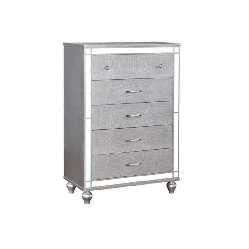 Poignées rondes en chrome de style contemporain avec poignées rondes en chrome et cristaux