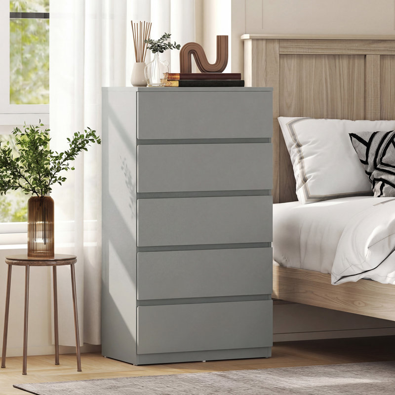 55cm W 5 - Drawer Chest of Drawers, Grey