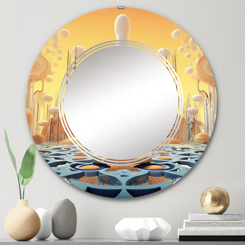 Miroir mural rond Iralee, 24 po x 24 po