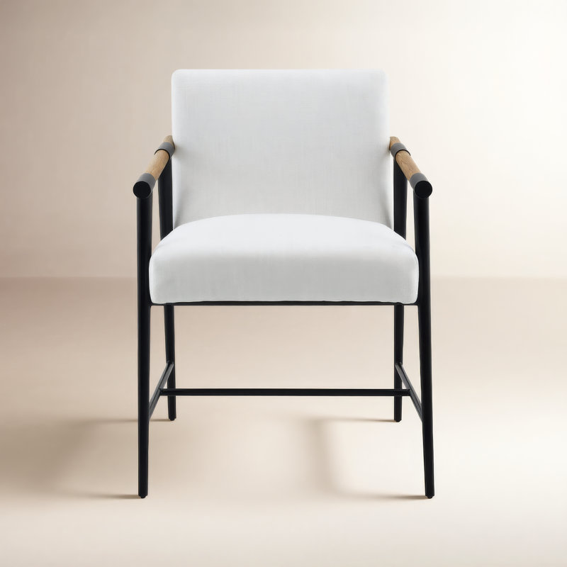 Sorine 19.7'' H Upholstered Ash Armchair, White
