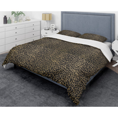 Mid-Century Duvet Cover Set - Leopard Fur Safari V