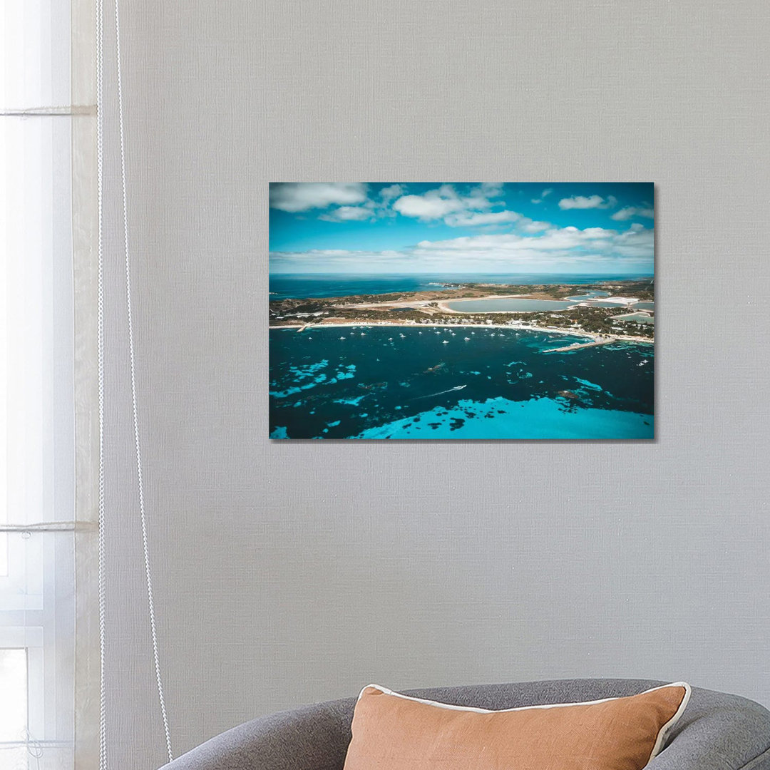Turquoise Bay With Boats by James Vodicka - Wrapped Canvas Gallery-Wrapped Canvas Giclée