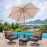 Ensemble de 4 chaises pivotantes d'extérieur 360 avec parasol 4 pièces