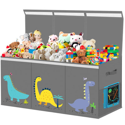 Très grand coffre à jouets pour rangement pour garçons - Organisateur de coffre à jouets pliable pour enfants, contenant à jouets avec couvercle et poignées pour vêtements, couverture, chambre de bébé, salle de jeux, chambre à coucher, animaux e
