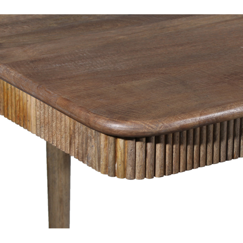 Table de salle à manger en bois massif H 30 po x L 79 po Zetilla