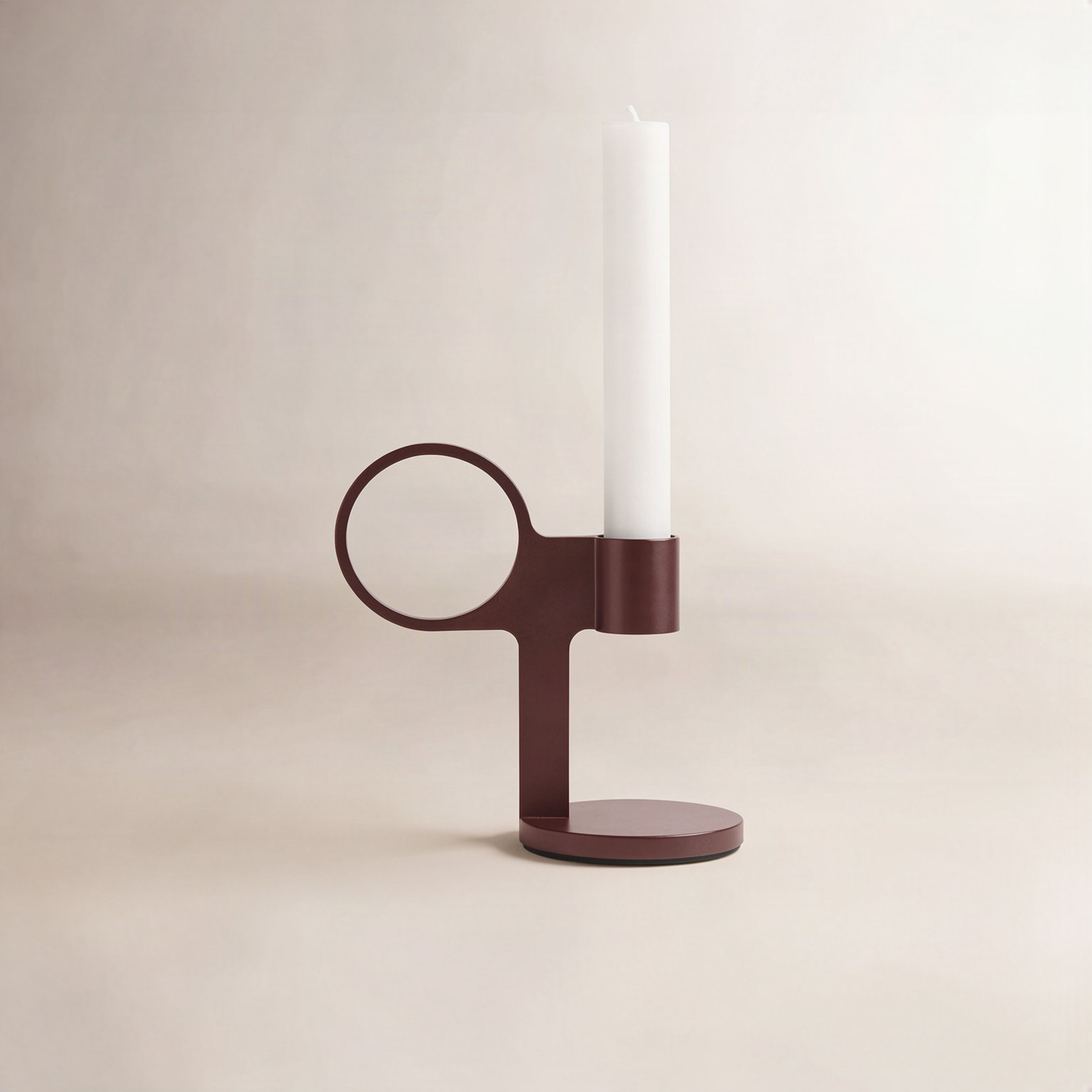 Who Goes There? Candle Holder, Oxblood, 5" H x 4" W 