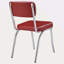 Chaises d'appoint rembourrées rouges et chromées (ensemble de 2)