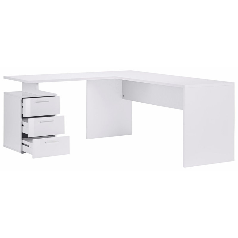 Calderone 180cm W Rectangular Executive Desk, White/White