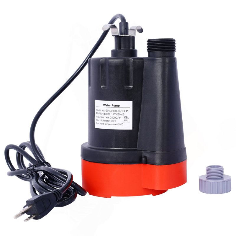 Pompe à eau submersible, pompe à eau électrique portative 1 / 3HP 2500GPH, pompe électrique portative, avec cordon d'alimentation de 10 pieds.