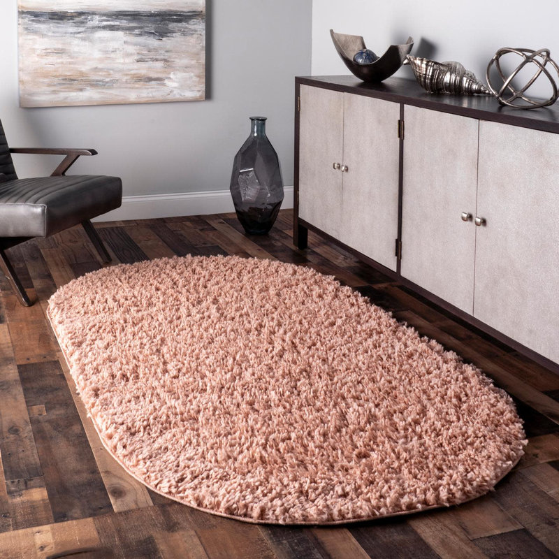 Solid Colour Area Rug, Oval 122 x 183cm