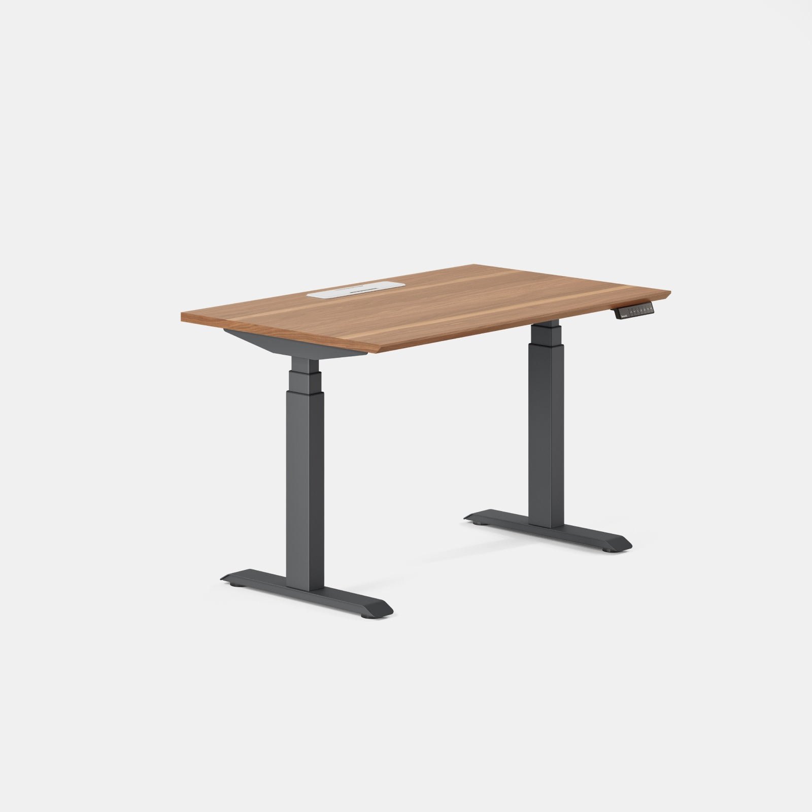 Standing Desk, Charcoal, Walnut, 52" H x 48" W x 30" D