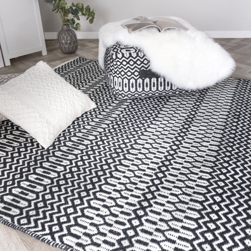 Perrotta Geometric Recycled P.E.T Hand Woven Indoor / Outdoor Area Rug, Runner 66 x 240cm