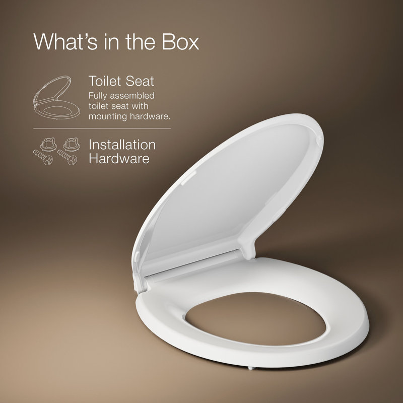 Cachet® Quiet-close™ Round-front Toilet Seat, Ready Latch, White