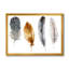 Plume bohémienne à rayures orange et bleues et à pois - Peinture sur toile encadrée-59850241-59850242