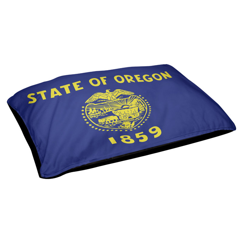 Coussin de créateur de l’drapeau oregon Burien, L 19,5 po x l 29,5 po, Noir