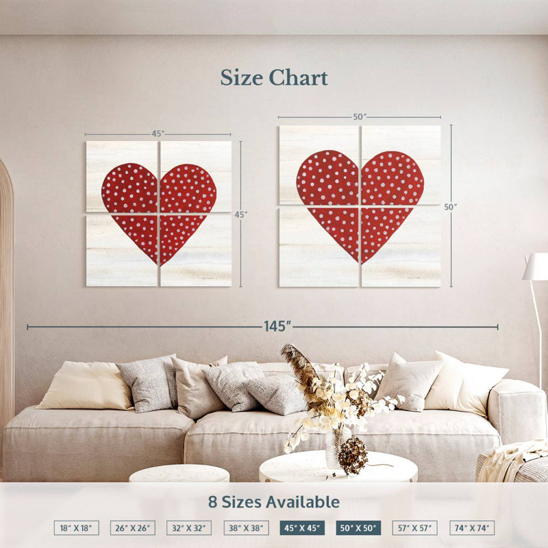Hardie rustique cœur de la Saint-Valentin I, H 50 po x l 50 po