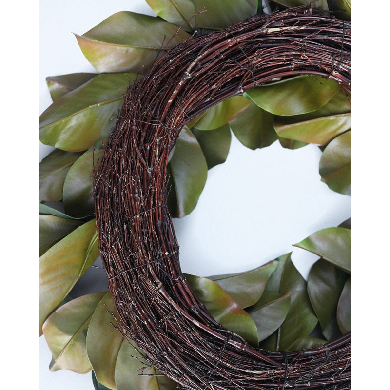 Artificial Magnolia Wreath 24”