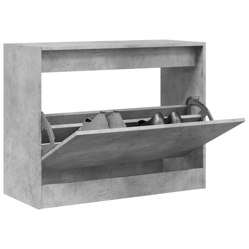 6 Pair Shoe Storage Cabinet, Concrete Grey