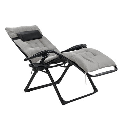 Zero Gravity Outdoor Recliner with Seat Cushion & Headrest
