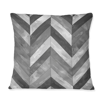 Coussin décoratif à chevrons gris II